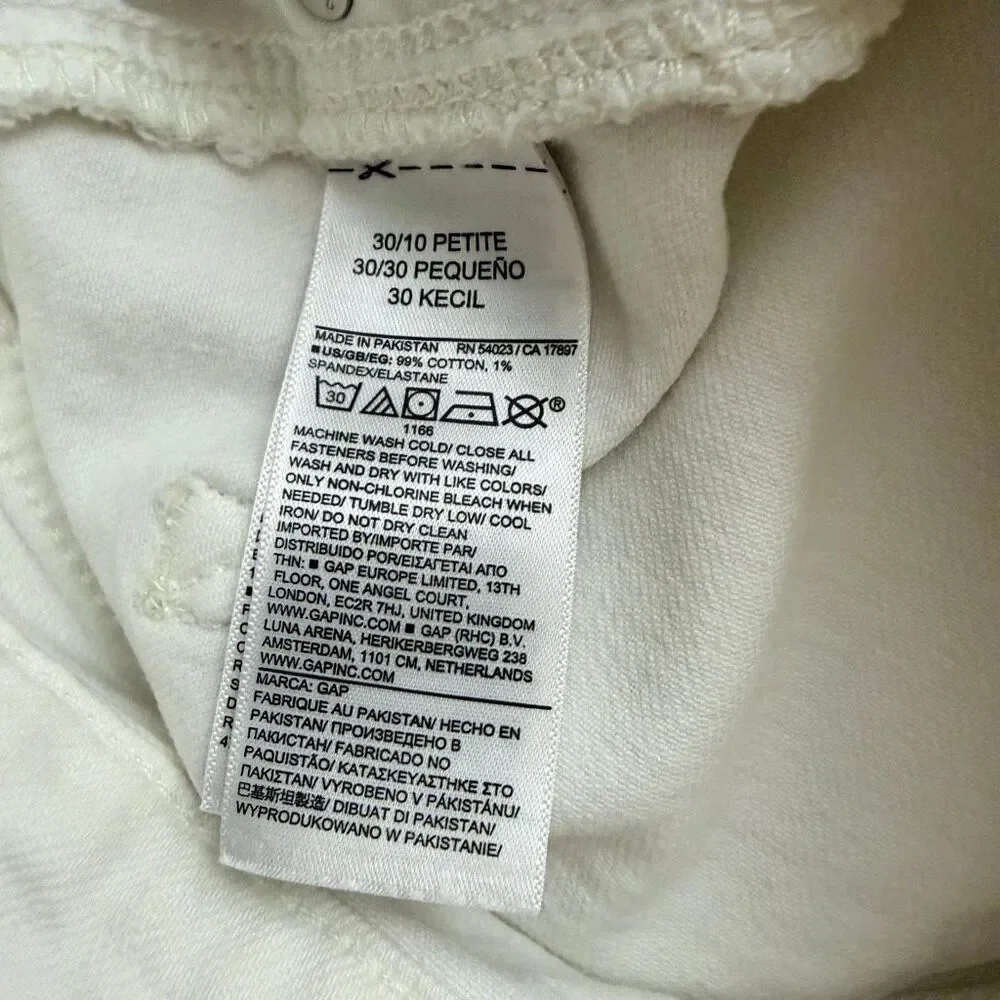 GAP High Rise Stride Ankle Jeans White Size 30/10P